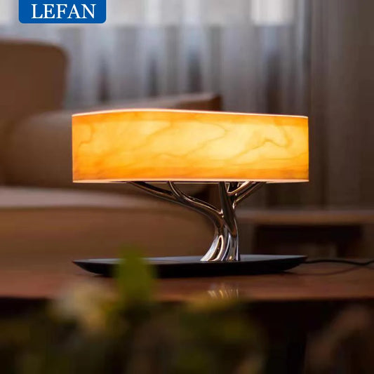 Smart Bedside LED Lamp – Bluetooth Speaker & Wireless Charger