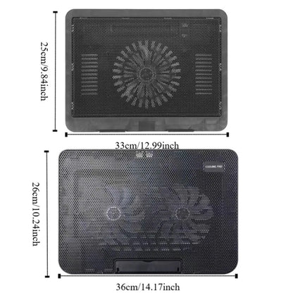 Portable Adjustable Laptop Cooling Pad USB Port LED Light Laptop Cooler Fan Metal Mesh Laptop Cooling Stand Study