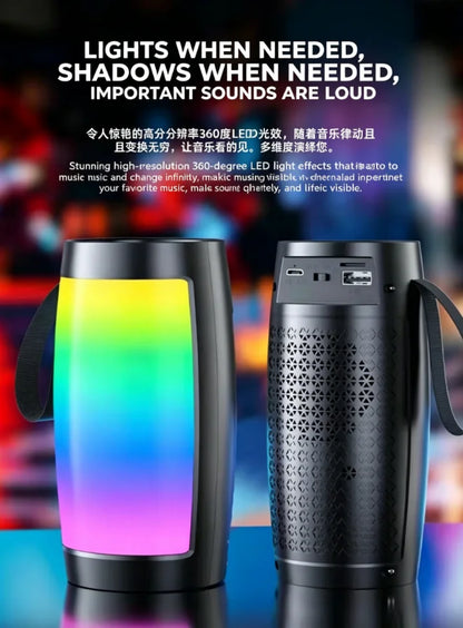 Bluetooth Wireless Speakers Powerful Portable Sound Box Subwoofer Car Audio Bass MP3 Player Sound System LED Lights