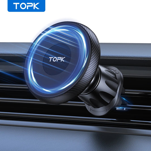 TOPK MagSafe Car Phone Holder – Magnetic Metal Hook Mount