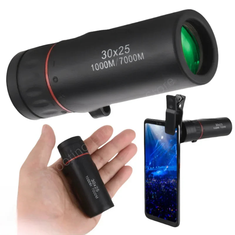 Mini Monoculars 30 X 25 HD Optical Focusing Telescope for Outdoor Traveling Camping Hunting Portable Binoculars
