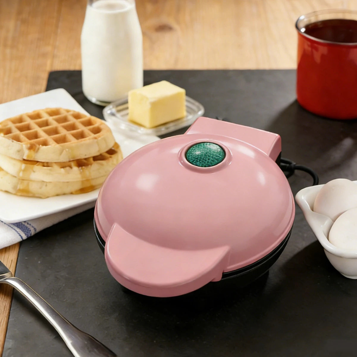 Sandwich Cake Baking Tray, Household Breakfast Electric Baking Pan, Fully Automatic Multifunctional Mini Waffle Biscuit Machine