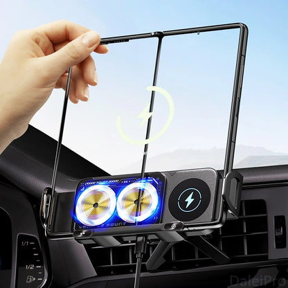 Universal Car Phone Holder Wireless Charger Phone Mount Intelligent Induction Electric Rotation Phone Holder Charger Magsafe