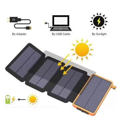 New Portable Solar Power Bank 50000mAh Large Capacity Charger Compatible with IOS Android USB-A And USB-C Fast Charging outdoor