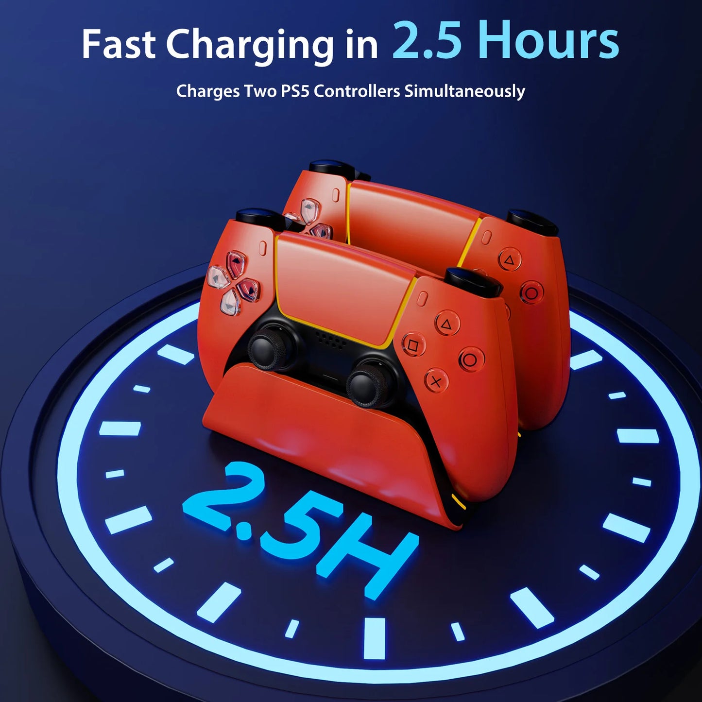 Fast Charging Dock for PS5 Controllers Dual Wireless Gamepad Charger Station PlayStation 5 Charging Stand Accessories
