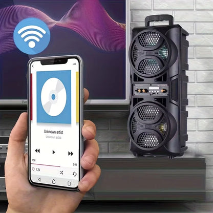 Portable Bluetooth Speaker, Equipped with A Subwoofer Stereo System, Outdoor Party Speaker, LED Colorful Lighting Effect