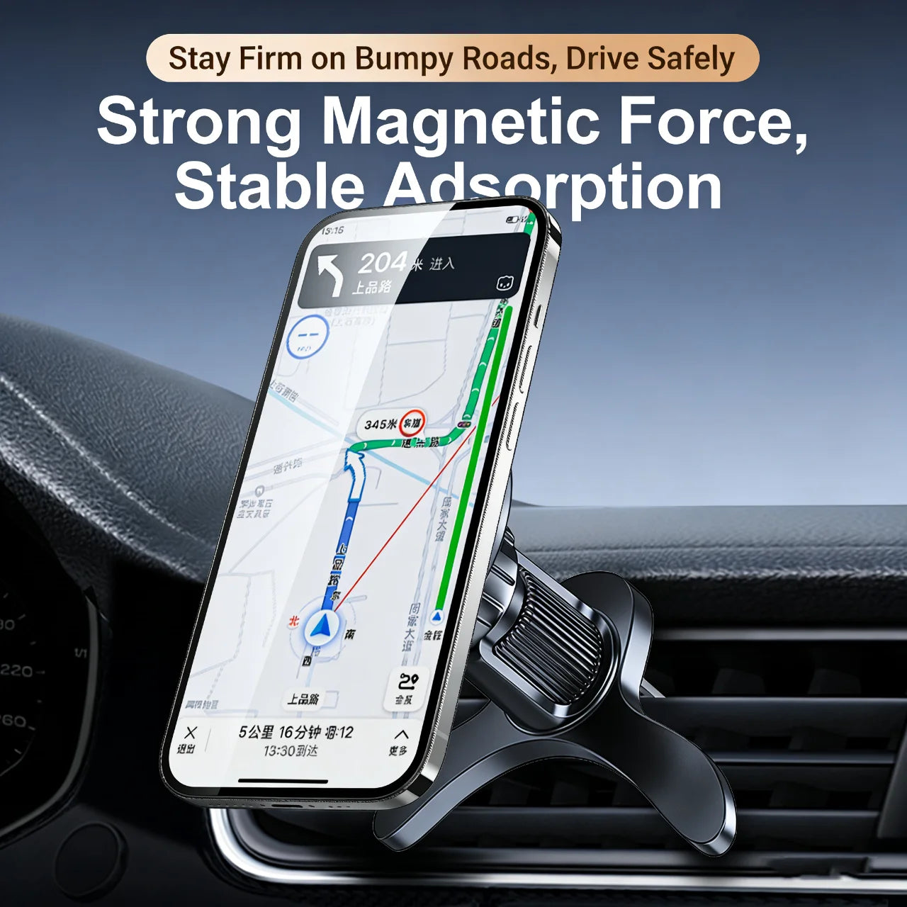 MagSafe Car Mount, 17 N52 Magnets Air Vent Phone Holder, 360° Rotatable, Fit iPhone 16-12 Series & All Phones, with MagneticRing