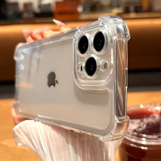 Luxury Shockproof Transparent Case For iPhone 17 16 15 14 13 12 11 Pro Max 16E 7 8 Plus Bumper Cases Cover