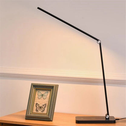Wireless Charger LED Desk Lamp USB Charging Dimmable Touch Control Eye-caring Table Lights Port For Bedroom Living Room Office