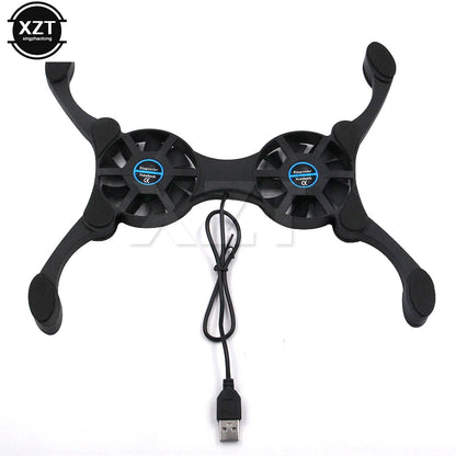 Practical Laptop Cooling Pad Portable Folding Radiator Usb Dual Fan Non-Slip Protective Pads For Notebook Computer Cooler Fan