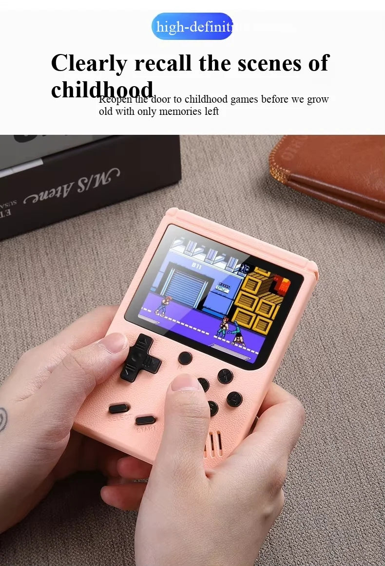 Retro Handheld Games Console Built-in 400 Video Games Portable Gaming Player with 2.4 Inch IPS Screen and Rechargeable Battery