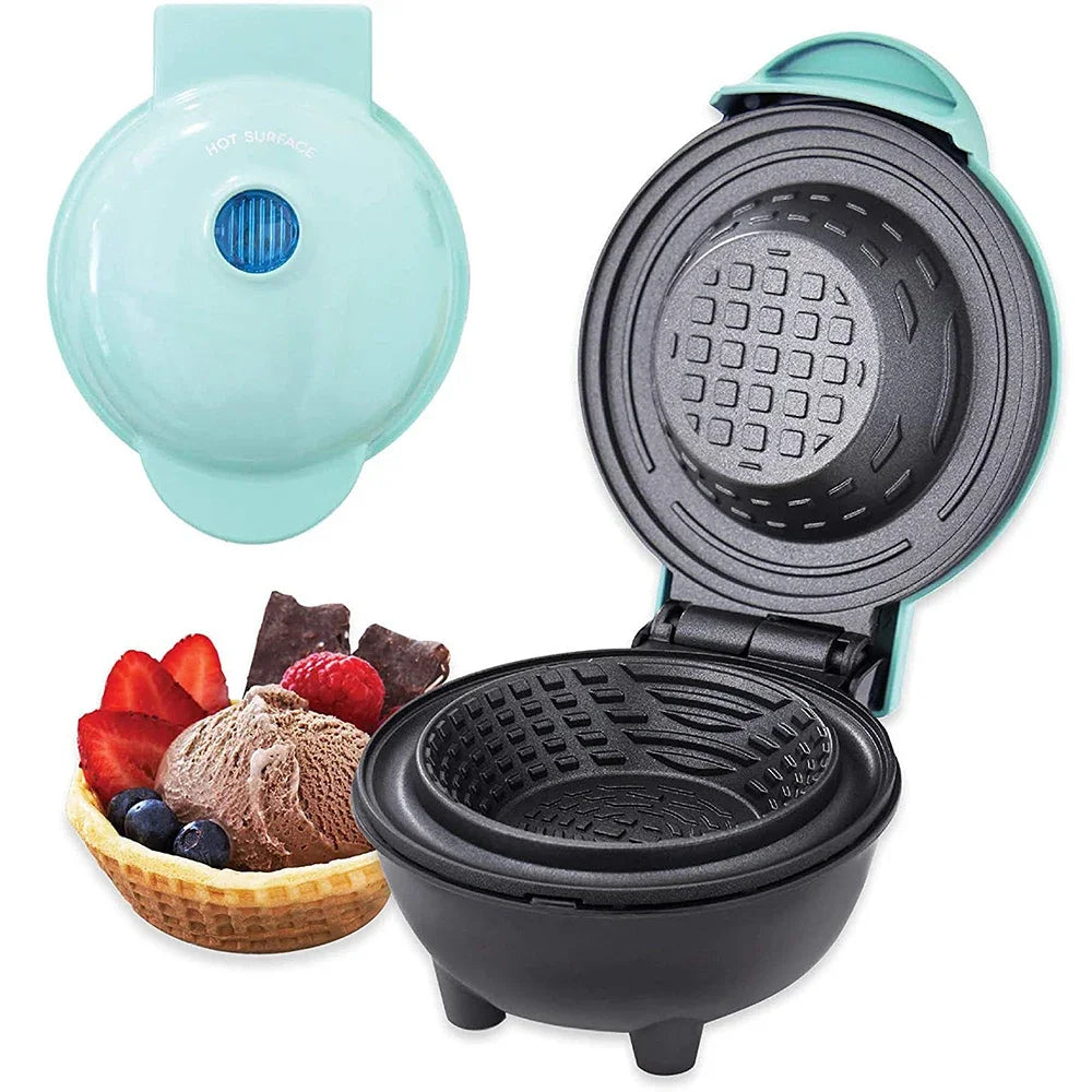 Mini Waffle Bowl Maker 220V Breakfast Machine Egg Tart Ice Cream & Egg Roll Maker for Home Kitchen Waffle Maker