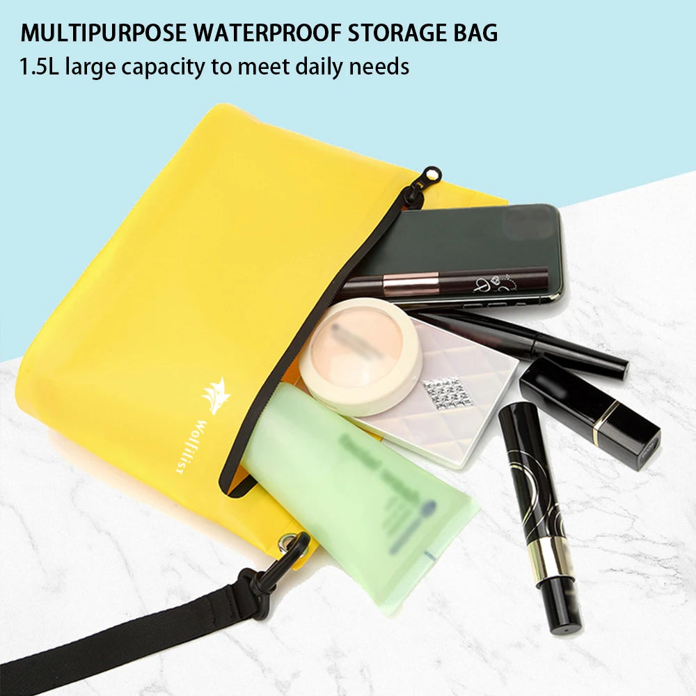 Waterproof Tote Dry Bags, PVC Multi-Functional Outdoor Handbags, Dry Pouch Splashproof Rip Resistant Easy to Clean
