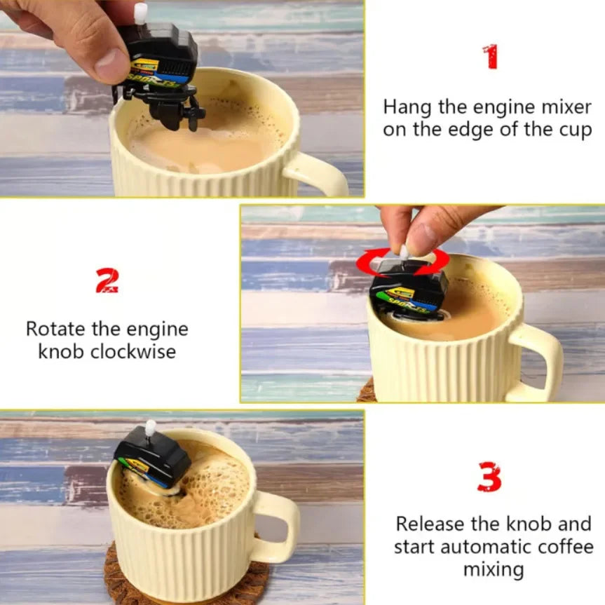 Mini Boat Motor Coffee Stirre Novelty Fun Drink Mixer Creative Kitchen Gadget for Coffee Tea Cocktail for Home Bar Accessories