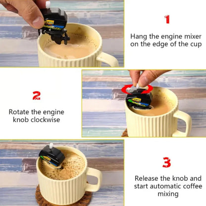 Mini Boat Motor Coffee Stirre Novelty Fun Drink Mixer Creative Kitchen Gadget for Coffee Tea Cocktail for Home Bar Accessories