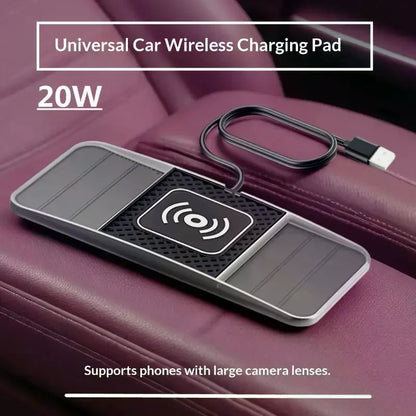 20W Car Wireless Charger Car Charging Pad Anti-slip Mat Modification Accessories Fast Charging Dual Slot Design