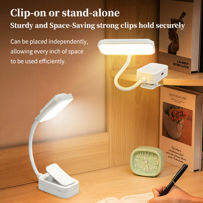LED USB charging desk lamp with Clip Eye Protection Portable Book Light 3 Colors Night Light Student Bedside Study Reading Lamp