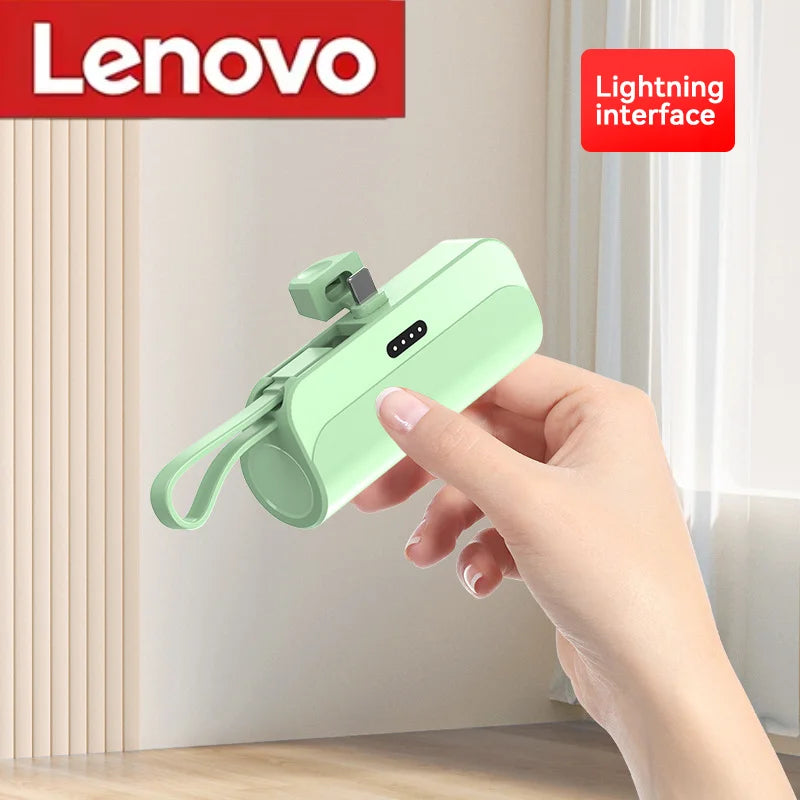 Lenovo 2026 Ultra Slim 500000mAh Super Fast Charging Portable External Battery High Capacity Power Bank USB-C for iPhone Android