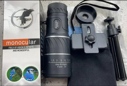 Powerful Monocular Telescope 16x52 Dual Focus Scope Zoom Monocular Prism Compact Monocle for Hunting Camping Equipment