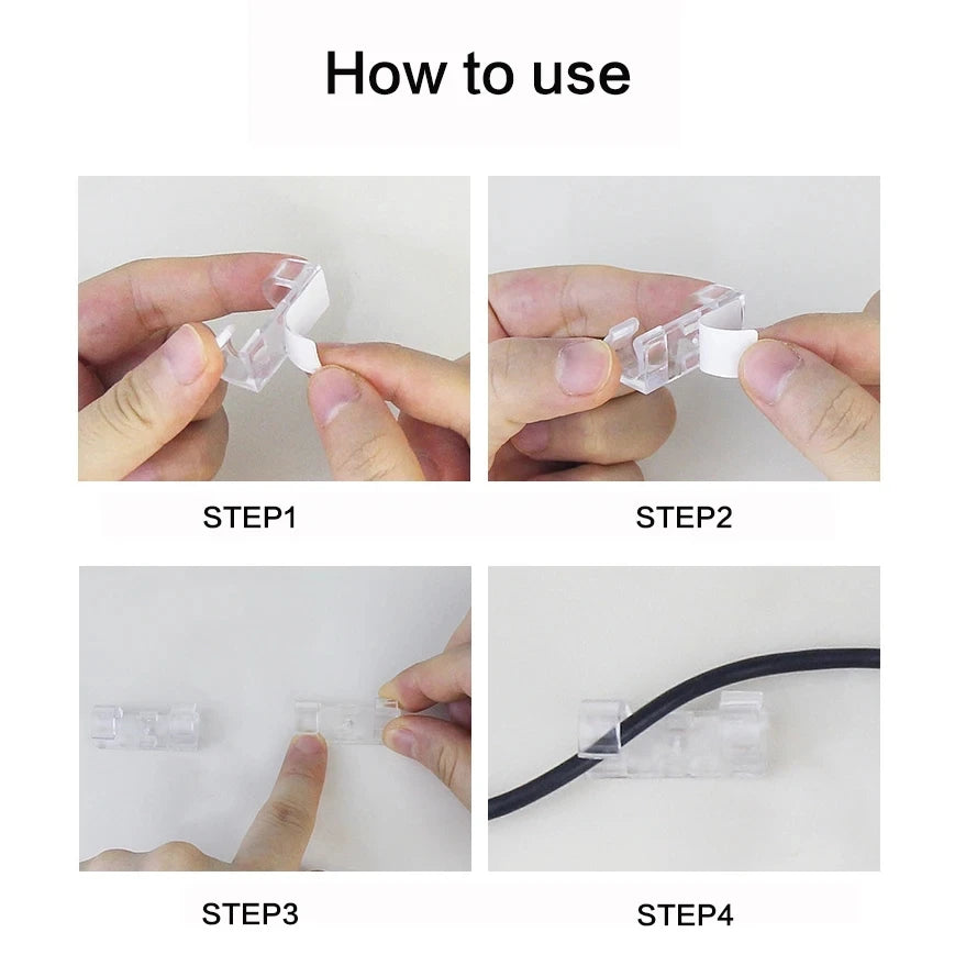 Cable Organizer Clips Cable Management Desktop Workstation ABS Wire Manager Cord Holder USB Charging Data Line Bobbin Winder