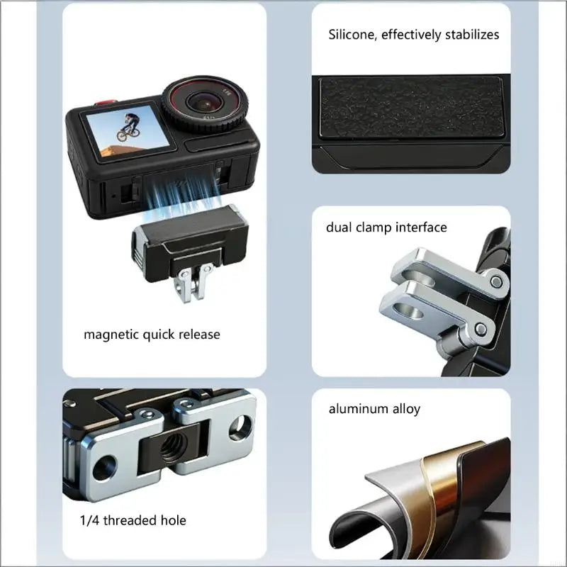 Quick Release Mount For Action 5Pro/4/3/0SM0 360 Cameras With Double Locking System And Universal Compatibility H8WD