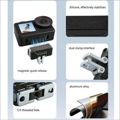 Quick Release Mount For Action 5Pro/4/3/0SM0 360 Cameras With Double Locking System And Universal Compatibility H8WD