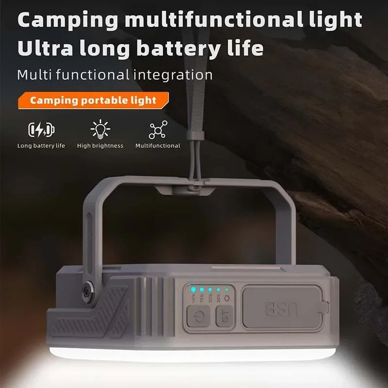 Solar Power Bank 10000mAh Powerbank Portable Charger External Battery Bracket Camping Tent Light Emergency Power Supply