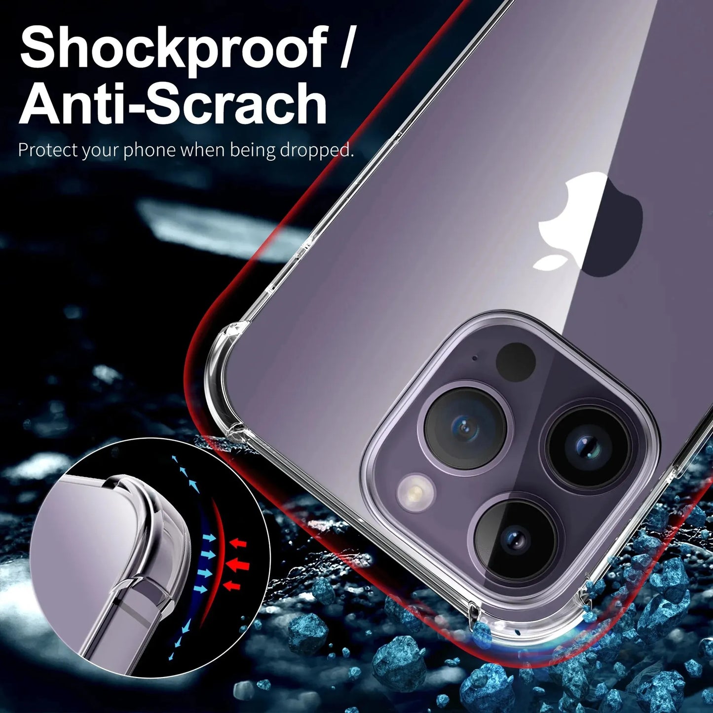 Luxury Clear Shockproof Case For iPhone 15 14 13 12 11 Pro Max Phone Cover on iPhone 13 12 14 15 Plus Back Cover Clear Case