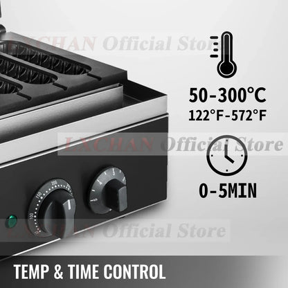 HomeWise 6PCS Electric Waffle Sausage Maker Non-Stick Lolly Stick Muffin Crispy French Corn Hot Dog Machine Kitchen Home