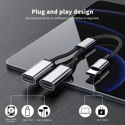 Multi USB Hub Extensions 3/2 Port Type C Hub USB Splitter Fast Data Transmission OTG Adapter For PC Laptop Pro
