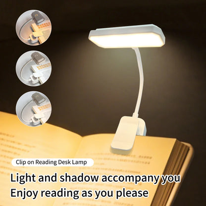 LED USB charging desk lamp with Clip Eye Protection Portable Book Light 3 Colors Night Light Student Bedside Study Reading Lamp