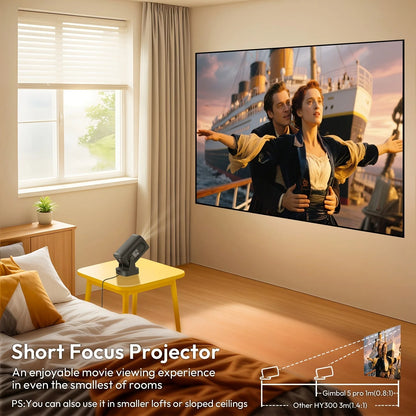 HY320MINI Compact HD Mini Projector -Supports 4K/Local 720P,Ideal for Home/Perfect Christmas/Halloween Gift, for Families,Gamers