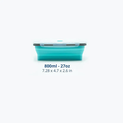 Collapsible Silicone Food Storage Containers with Lids, Freezer & Dishwasher Safe Foldable Lunch Box for Camper Leftovers Snacks