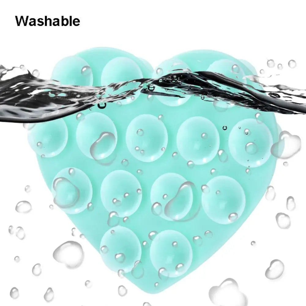 Heart-shape Sucker Support Silicone Sucker Strong Adsorption Mobile Phone Fixed Pad Hand-Free Washable Suction Cup Bracket