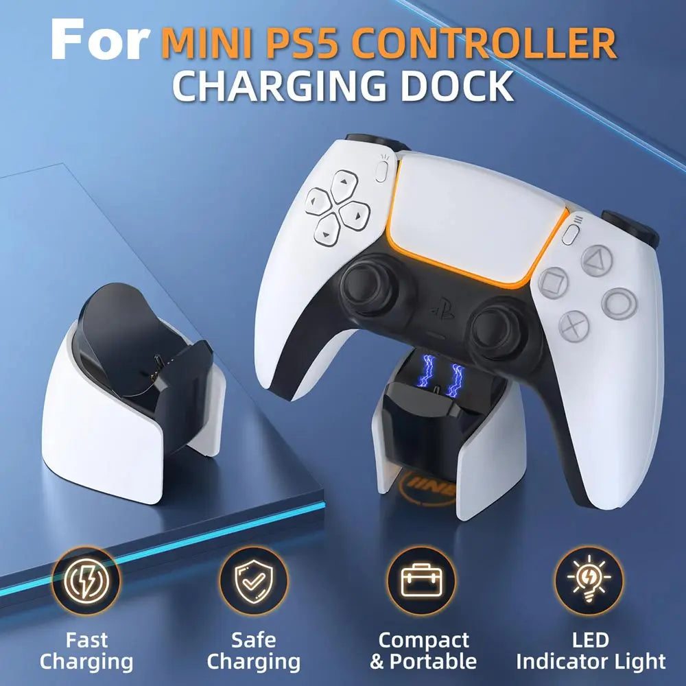 For PS5 Controller Mini Charging Dock Fast USB Charge Station for PlayStation 5 DualSense Edge Controller with Charger Indicator