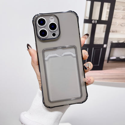 Clear Shockproof ID ATM Card Slot Protection Cover For iPhone  16 15 14 13 12 11 Pro Xs Max Mini 16e X XR Silicone Phone Case