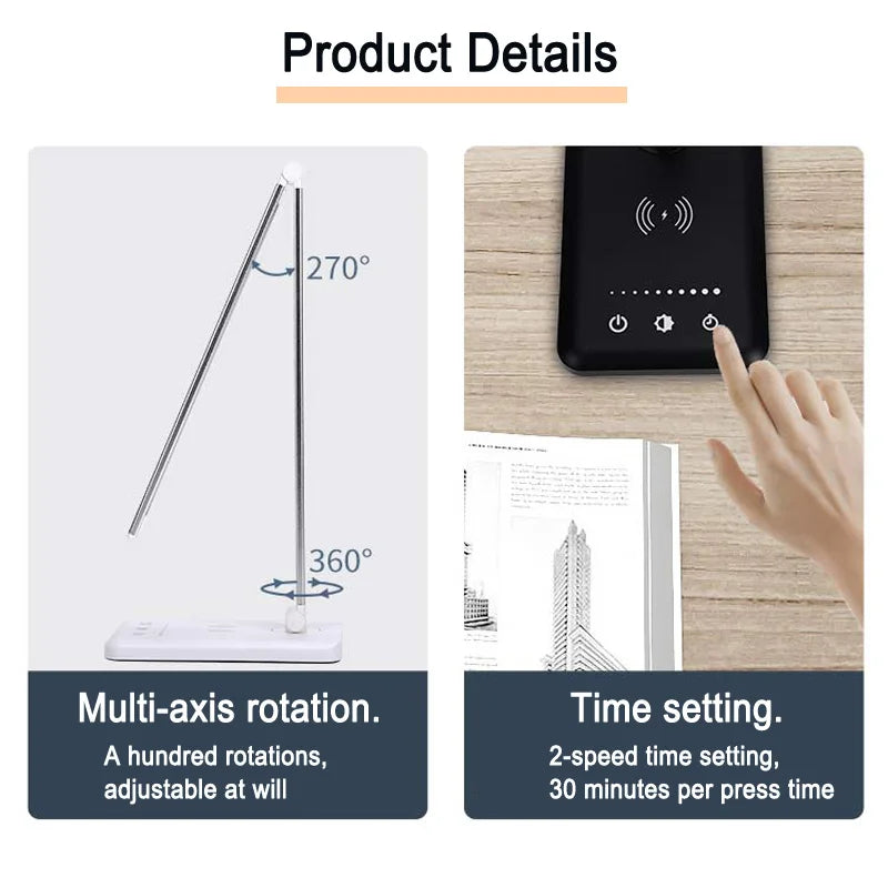 Led Smart Usb Charging Lamp Touch Folding Table Portable Battery Children's Work Office Rechargeable Wireless Light For Bedroom