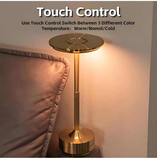 Charging LED Desk Lamp with Battery Restaurant Bar Table Lamp Dimming Atmosphere Retro Portable Charging Touch USB Read Lamp