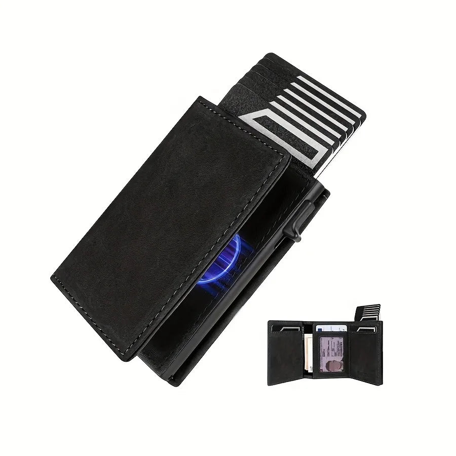 Slim Wallet with Coin Slot Credit Card Wallet Mens for Magnetic Closure RFID Protection Men Wallet