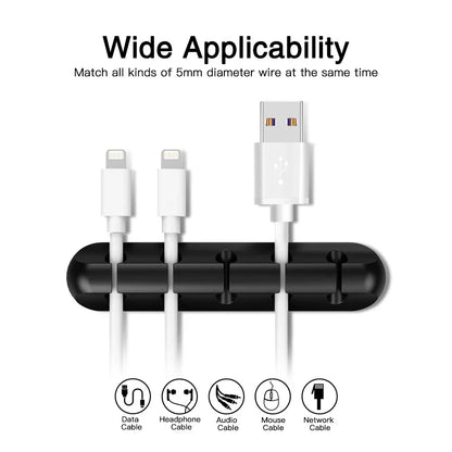 Cable Holder Clips Cable Management Cord Organizer Clips Silicone for USB Charging Cable Mouse Cable Wire PC Office Home Car