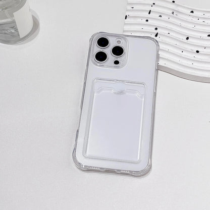 Clear Shockproof ID ATM Card Slot Protection Cover For iPhone  16 15 14 13 12 11 Pro Xs Max Mini 16e X XR Silicone Phone Case