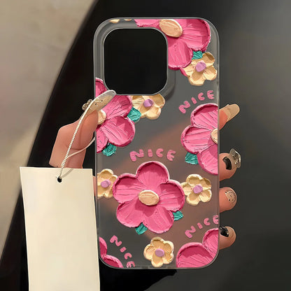 Matte Soft Silicone Phone Cases for iPhone 15 Case iPhone 16 13 17 Pro Max 14 11 12 Pro 15 16 Plus Flower Clear Shockproof Cover