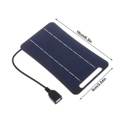 2W Solar Charger Portable W/USB-C Fast Charging For Phone Power Banks Camping Hiking Emergency Power Supply.