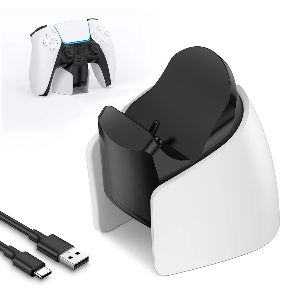 Mini Charging Dock for PS5 Controller Fast USB Charging Station for PS5 DualSense Edge Controller with Charger Indicator
