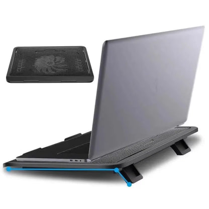 Portable Adjustable Laptop Cooling Pad USB Port LED Light Laptop Cooler Fan Metal Mesh Laptop Cooling Stand Study