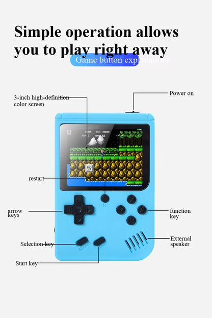 Retro Handheld Games Console Built-in 400 Video Games Portable Gaming Player with 2.4 Inch IPS Screen and Rechargeable Battery