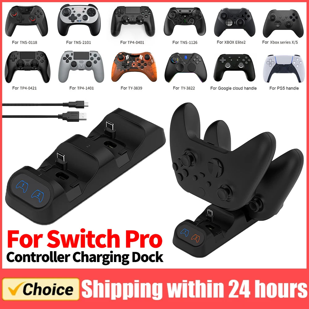 For Switch Pro Controller Charging Dock Charger Station Handle Charger Dock Station for PS5/Xbox Series S/X Controller Charging
