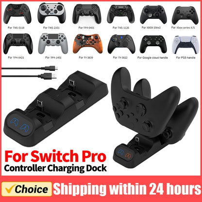 For Switch Pro Controller Charging Dock Charger Station Handle Charger Dock Station for PS5/Xbox Series S/X Controller Charging
