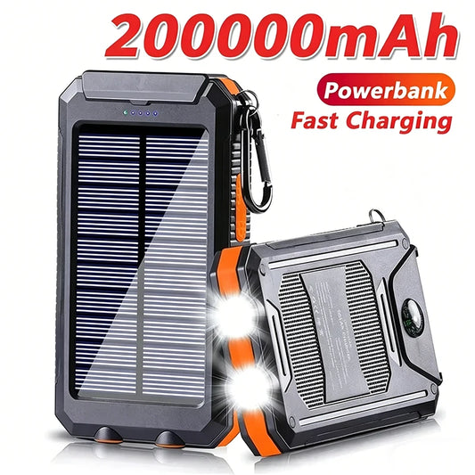 Solar Power Bank with Built-In Light – Portable USB-C Power Bank