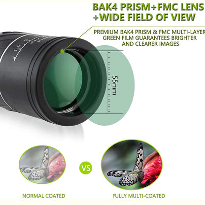 16x52 Compact Monocular, Smaller Size Easier to Carry Around for Bird Watching Hunting Camping Hiking Sport Game Concerts